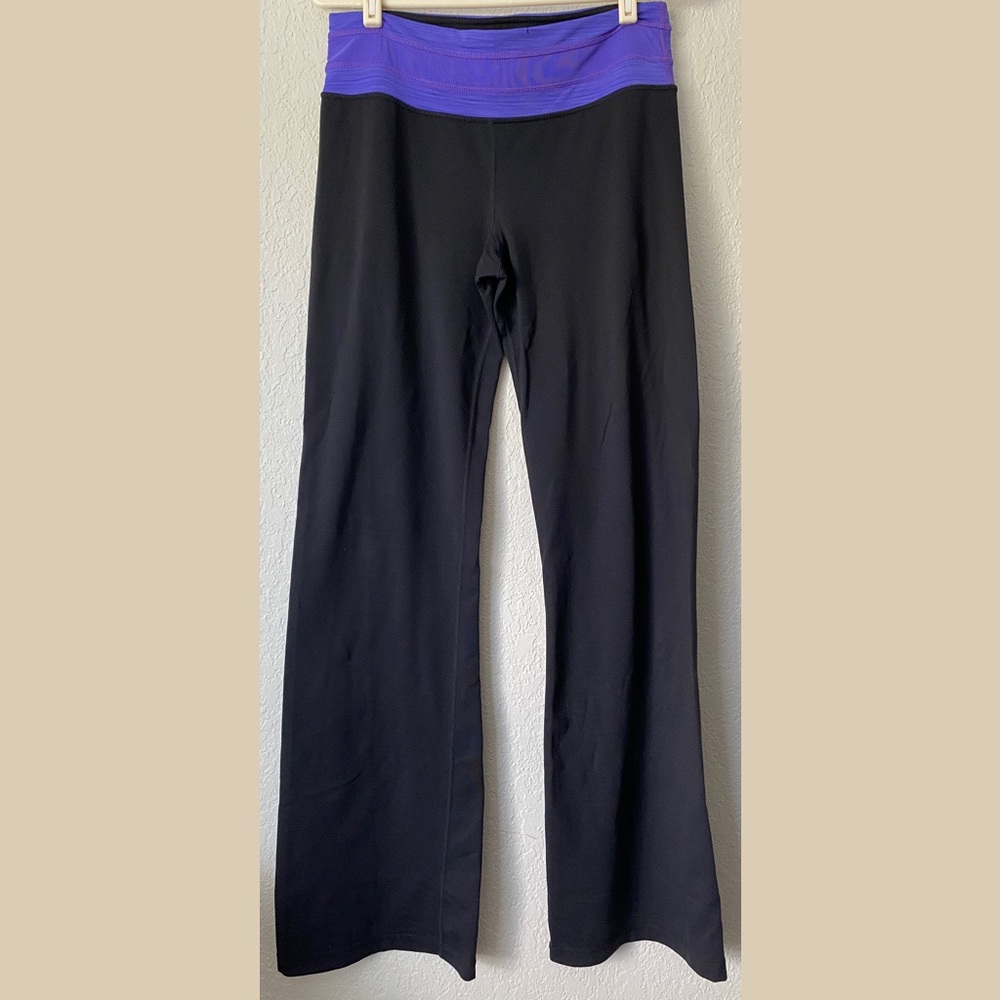 Black/Purple Bootcut Leggings Sweatpants | M Tall